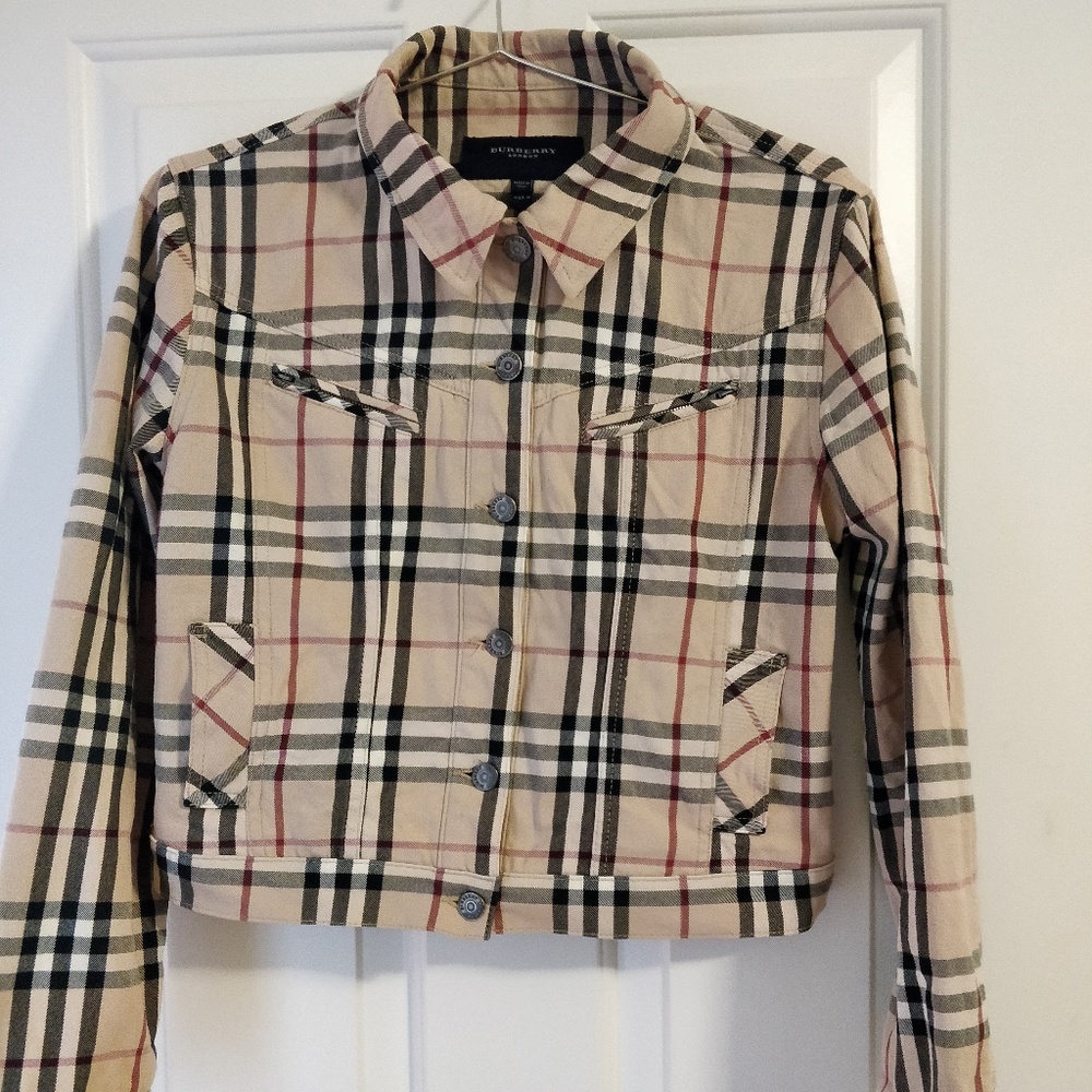 Burberry Plaid Jean Jacket